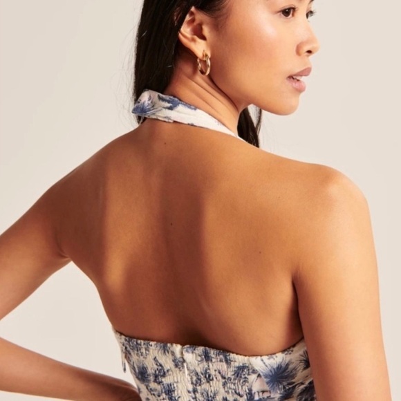 Halter Linen-Blend Mini Dress - Picture 2 of 5